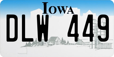 IA license plate DLW449