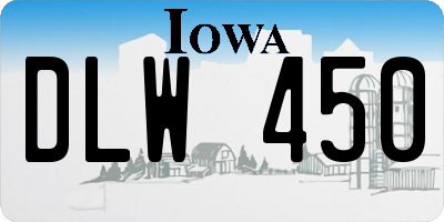 IA license plate DLW450