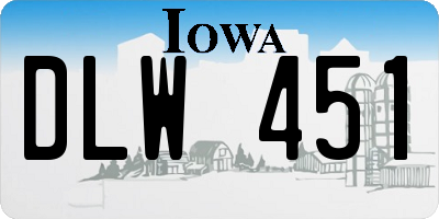 IA license plate DLW451