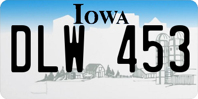IA license plate DLW453