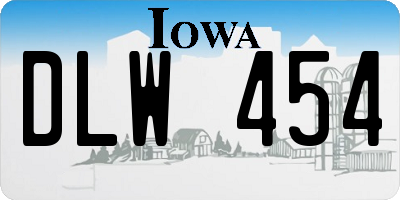 IA license plate DLW454
