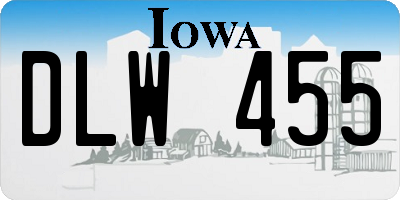 IA license plate DLW455