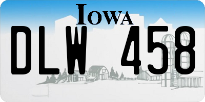 IA license plate DLW458
