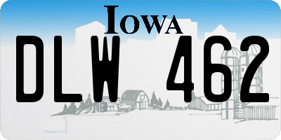 IA license plate DLW462