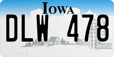 IA license plate DLW478