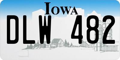 IA license plate DLW482
