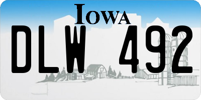 IA license plate DLW492