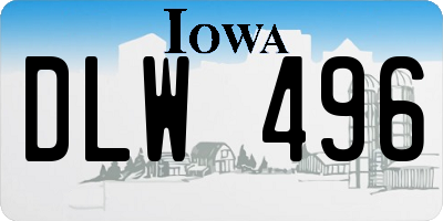IA license plate DLW496