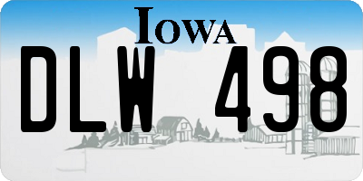 IA license plate DLW498
