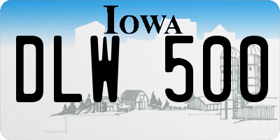 IA license plate DLW500