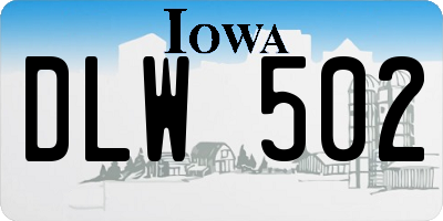 IA license plate DLW502
