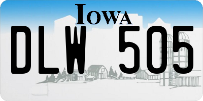 IA license plate DLW505