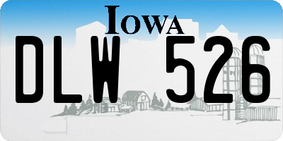IA license plate DLW526