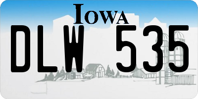 IA license plate DLW535