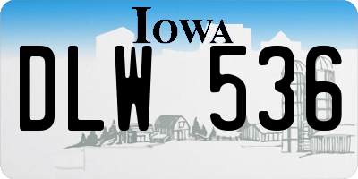 IA license plate DLW536