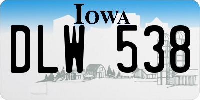 IA license plate DLW538