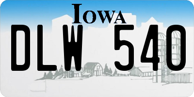 IA license plate DLW540