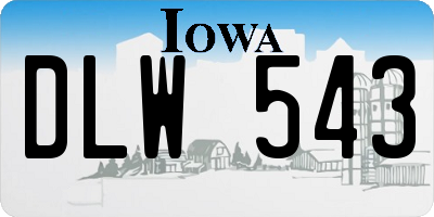 IA license plate DLW543