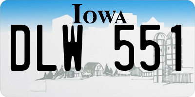 IA license plate DLW551