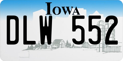 IA license plate DLW552