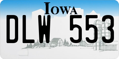 IA license plate DLW553