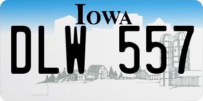 IA license plate DLW557