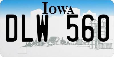 IA license plate DLW560