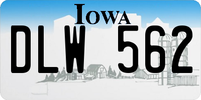 IA license plate DLW562