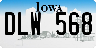 IA license plate DLW568
