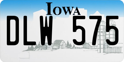 IA license plate DLW575