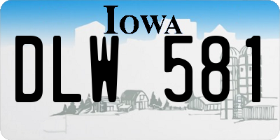 IA license plate DLW581