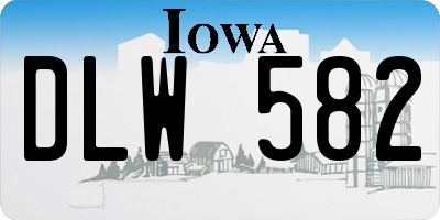 IA license plate DLW582