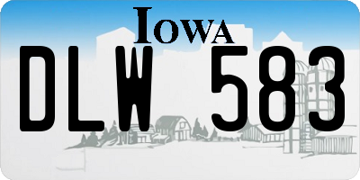 IA license plate DLW583