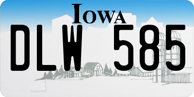 IA license plate DLW585