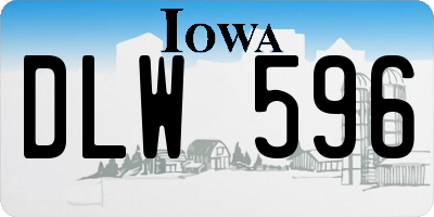 IA license plate DLW596