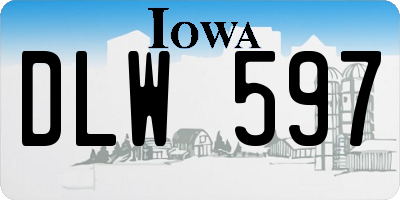 IA license plate DLW597