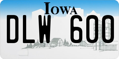 IA license plate DLW600