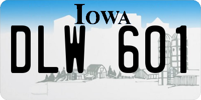 IA license plate DLW601