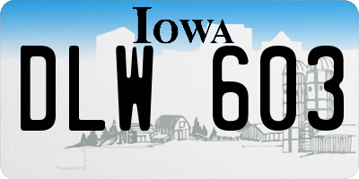 IA license plate DLW603