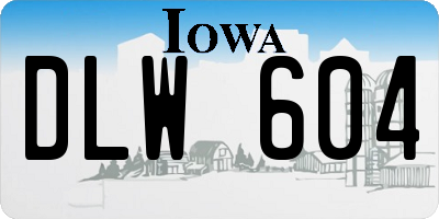 IA license plate DLW604