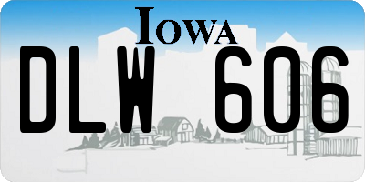 IA license plate DLW606
