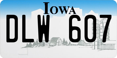 IA license plate DLW607