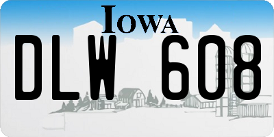 IA license plate DLW608