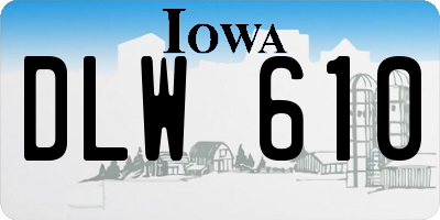 IA license plate DLW610