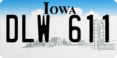 IA license plate DLW611