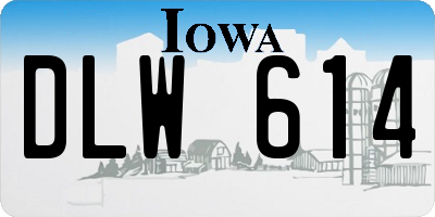 IA license plate DLW614