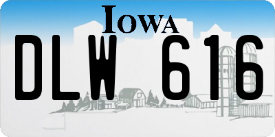 IA license plate DLW616