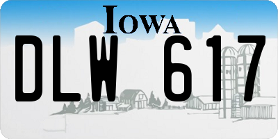 IA license plate DLW617