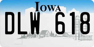IA license plate DLW618