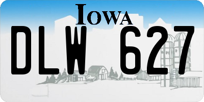 IA license plate DLW627